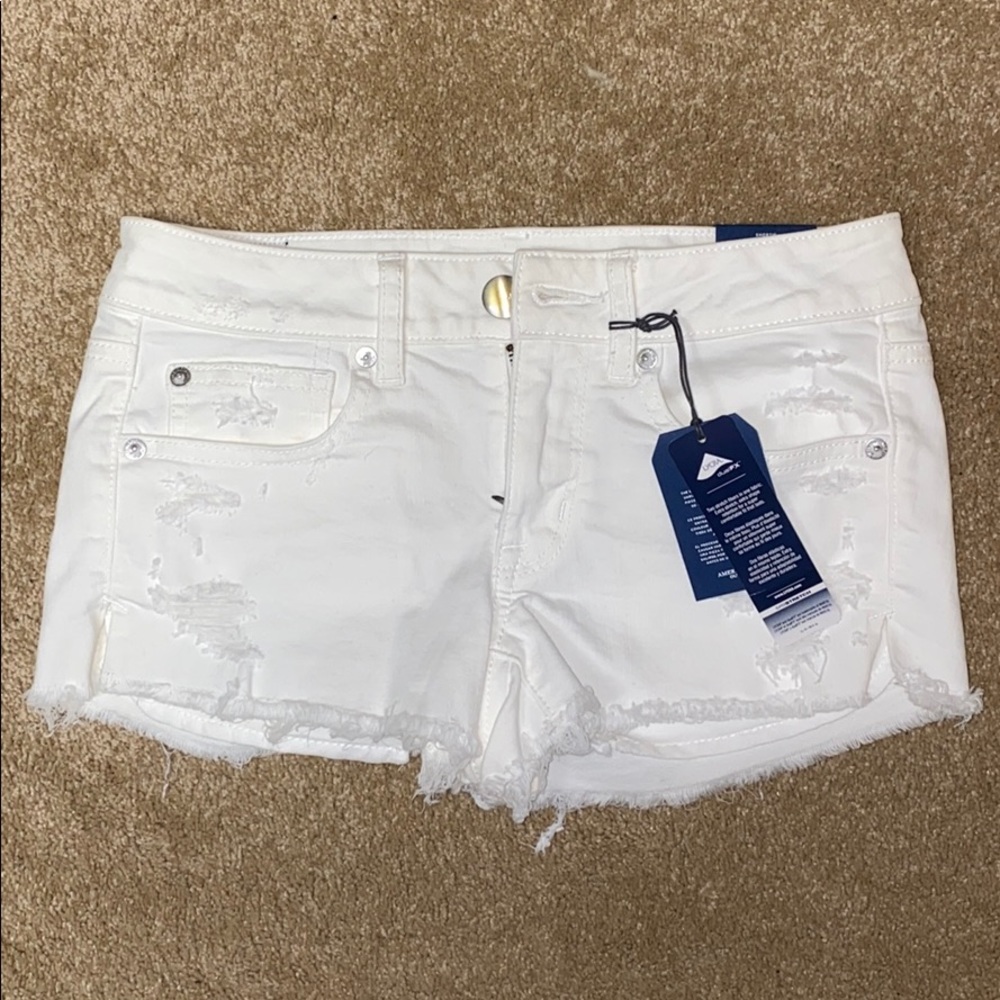White denim shorts